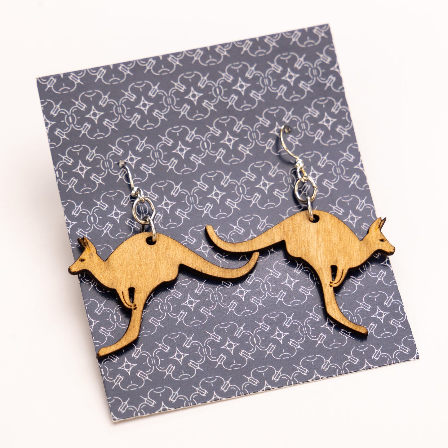 Wooden Kangaroo Earrings