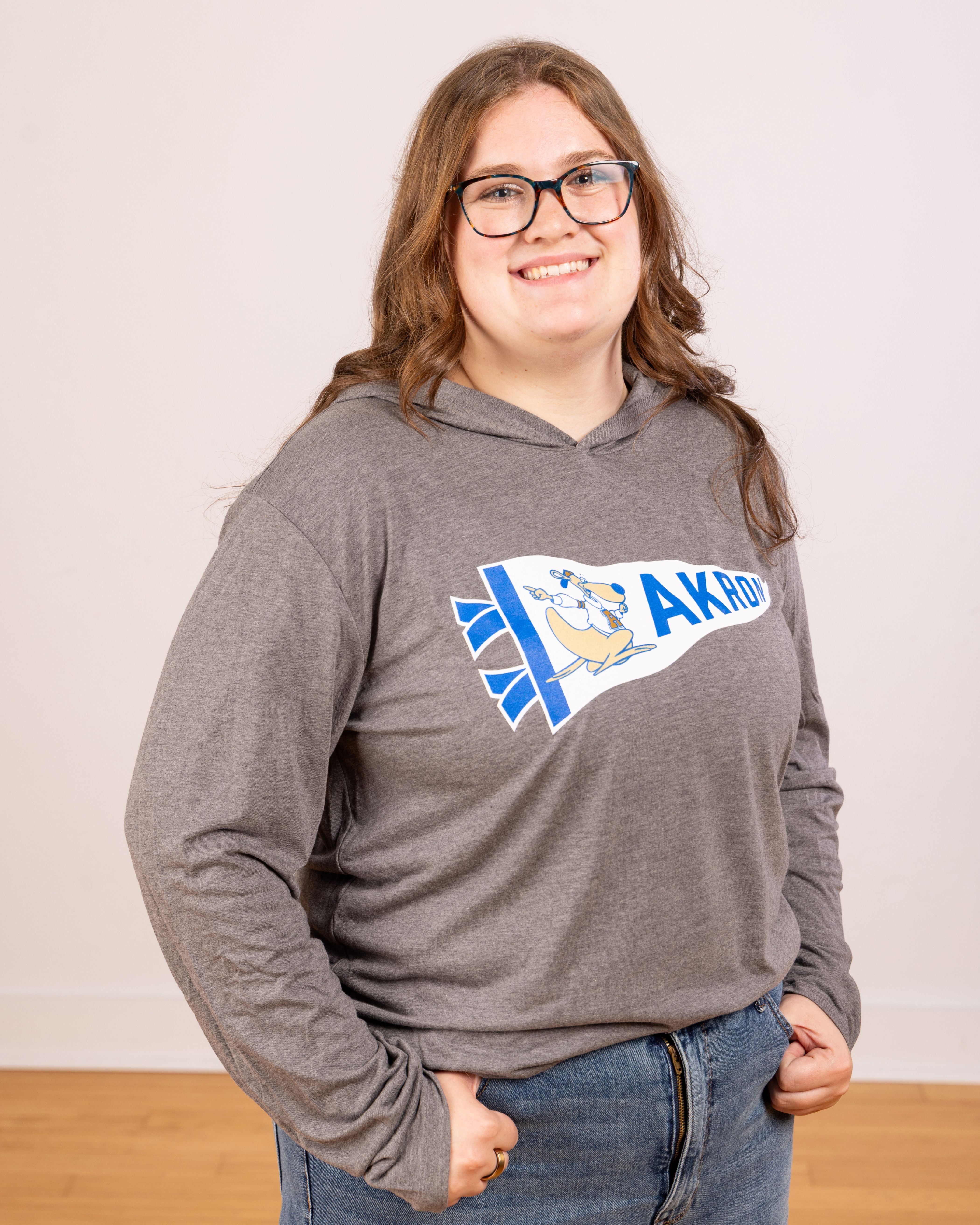 Akron Pennant Long-Sleeved Hooded T-Shirt