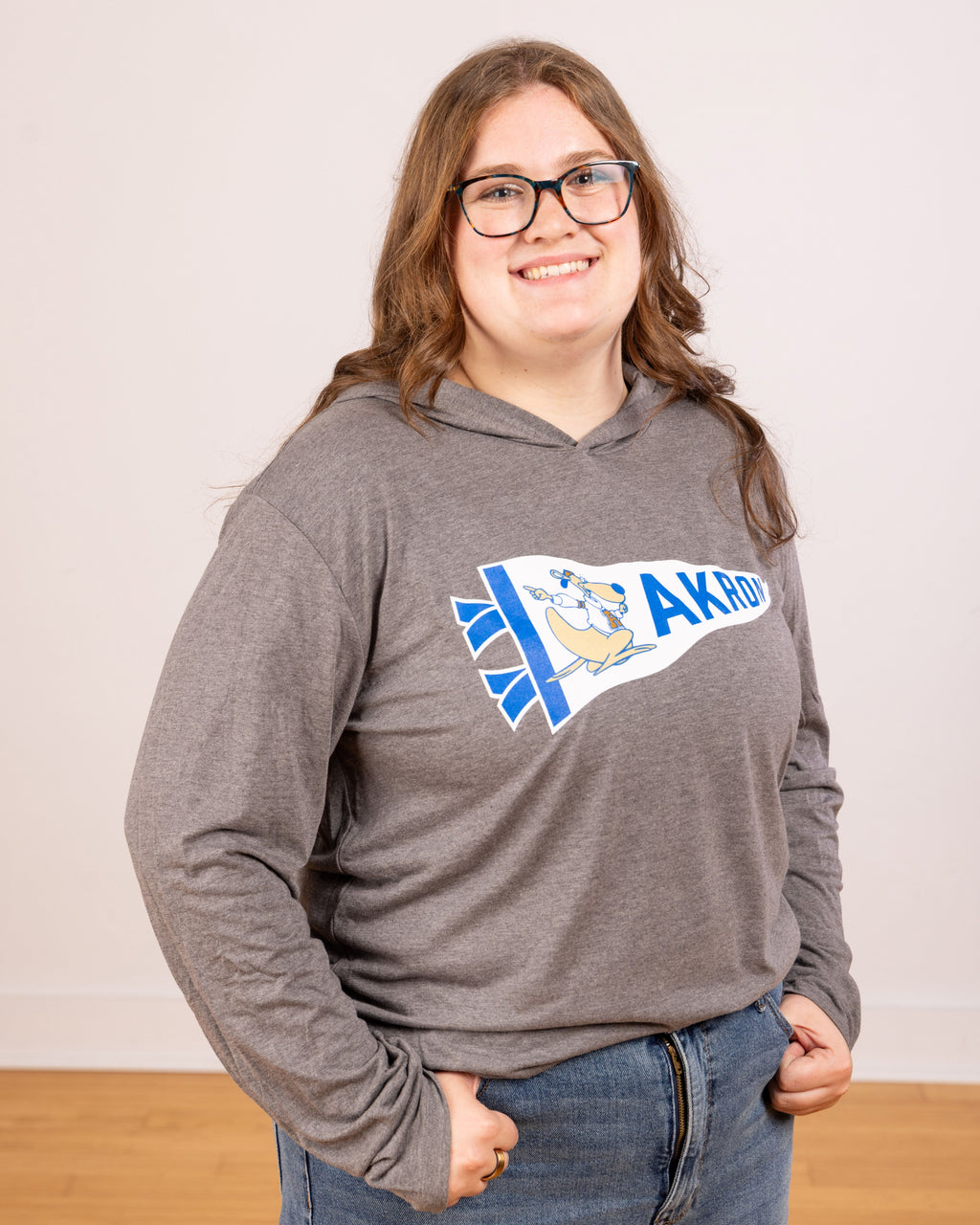 Akron Pennant Long-Sleeved Hooded T-Shirt