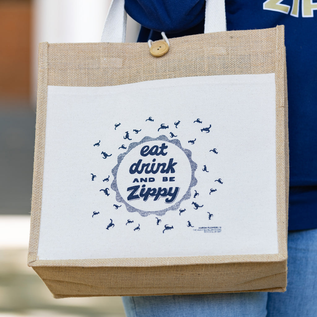"Eat, Drink, & Be Zippy" Tote