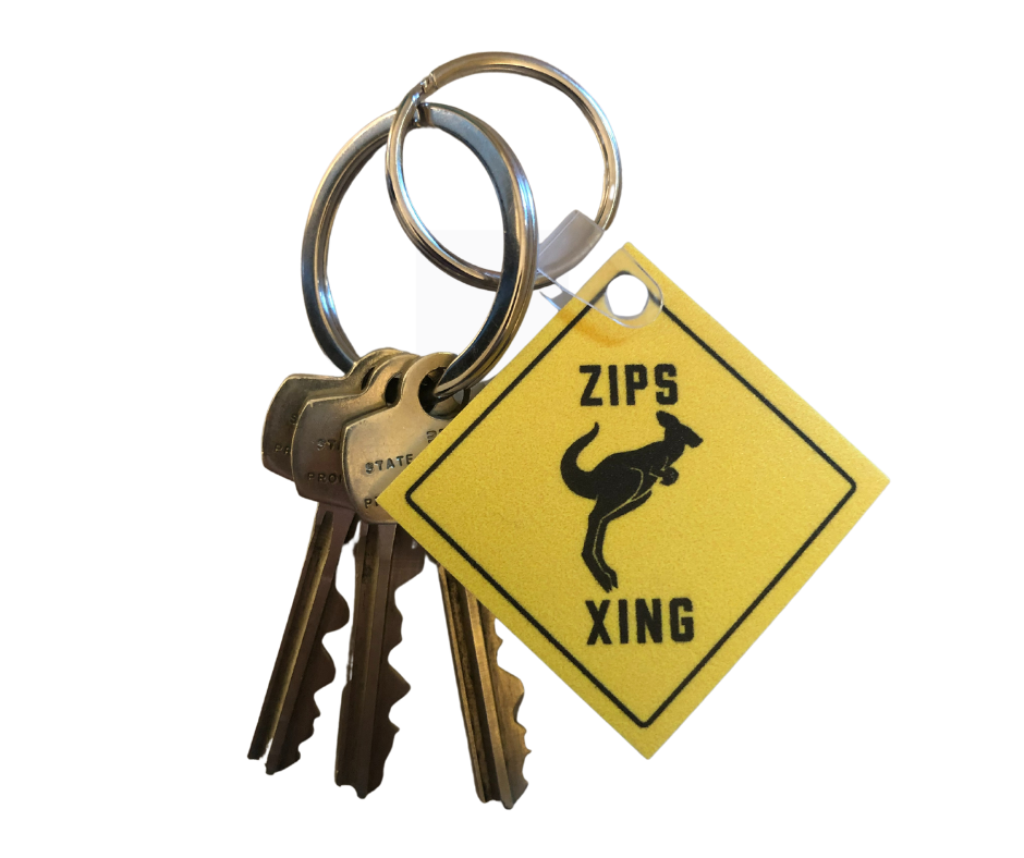 Kangaroo Crossing Keychain
