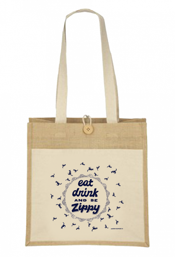 "Eat, Drink, & Be Zippy" Tote